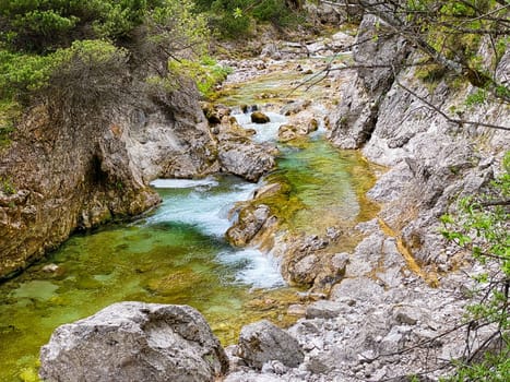 Ötschergraben in lower Austria is a ravine with clear water