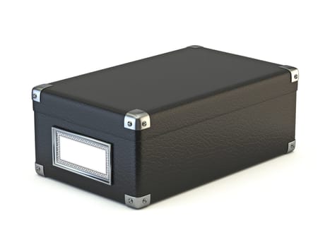 Black leather box 3D render illustration isolated on white background