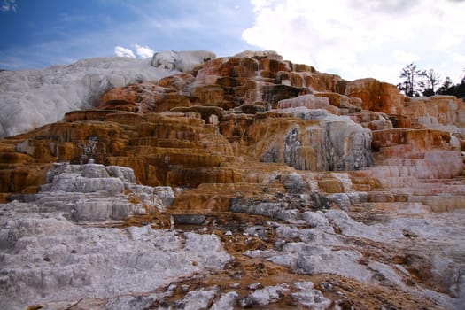 Close up of the Mammoth Hot Springs of Yellowstone