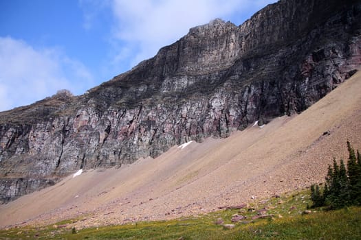 Side of a mountain in Glacier National Park