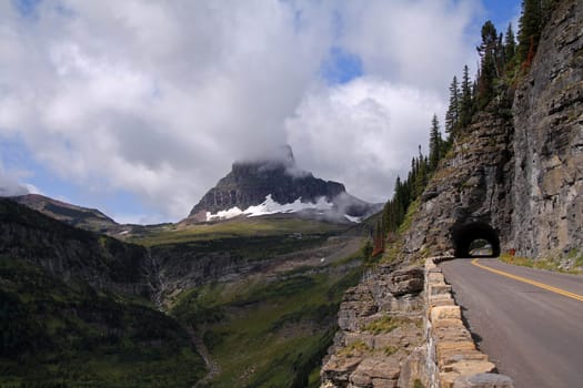 View of Going-to-the-sun Road in Glacier National Park