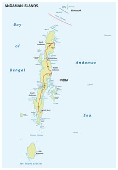 vector map of the Indian archipelago of the Andaman Islands
