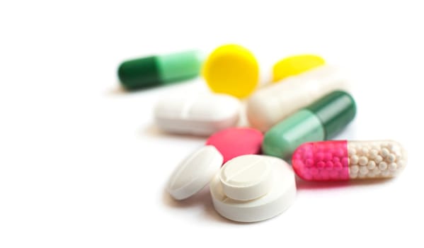 Diferent Tablets mix heap drugs pills capsules therapy doctor flu antibiotic pharmacy medicine medical