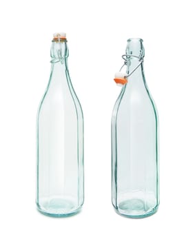Empty vintage bottle isolated on white background. With clipping path.