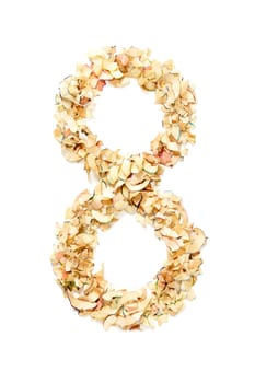 Number 8 made of pencil shavings for your project.