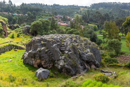 Sacsayhuaman fortress, Inca ruins in Cusco or cuzco town, Peru, South America.
