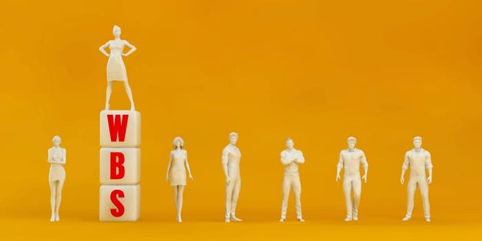 WBS Work Breakdown Structure Presentation Background in Orange and Red