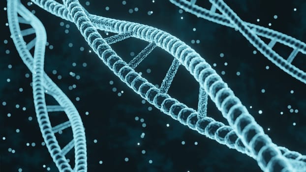 DNA molecules 3d render abstract background