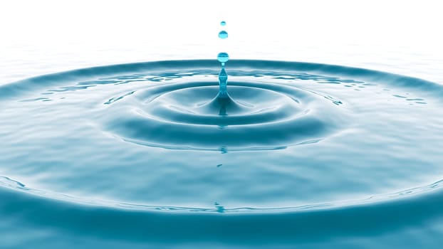 water drop splash in a wavy water effect realistic 3D rendering
