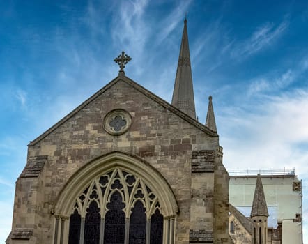 Chichester Cathedral, formally known as the Cathedral Church of the Holy Trinity in Chichester, West Sussex, United Kingdom on 14 July 2019
