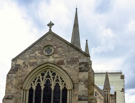 Chichester Cathedral, formally known as the Cathedral Church of the Holy Trinity in Chichester, West Sussex, United Kingdom on 14 July 2019