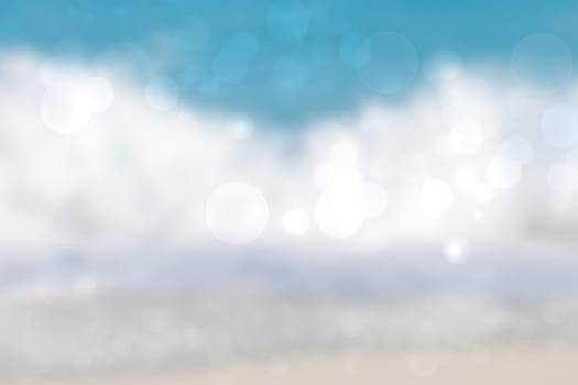 Abstract ocean background. Abstract ocean background. Abstract bright blue turquoise tropical ocean with big white foamy waves and light blue sky. Beautiful backdrop for summer holidays and travel advertising.