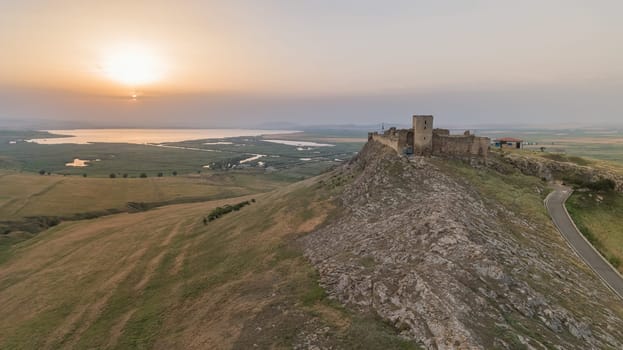 Aerial view from Enisala fortress. Dobrogea, Romania