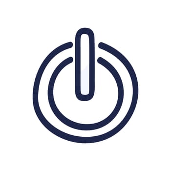 Vector flat Hand Drawn power button doodle. Sketch style icon. Decoration element. Isolated on white background.