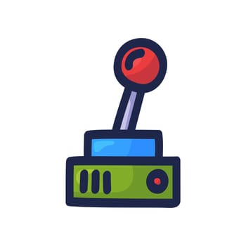 Joystick for video game. Controller buttons hand-drawn in doodle-style vector icon. Vector illustration