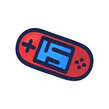 Joystick for video game. Controller buttons hand-drawn in doodle-style vector icon. Vector illustration