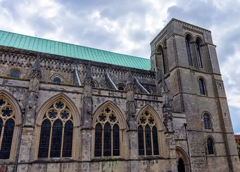 Chichester Cathedral, formally known as the Cathedral Church of the Holy Trinity in Chichester, West Sussex, United Kingdom on 14 July 2019