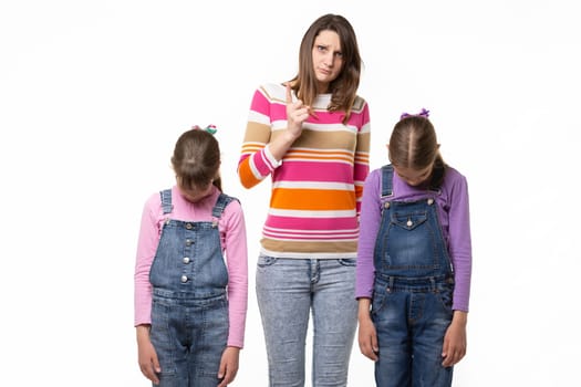 Mom scolds two guilty teenage children