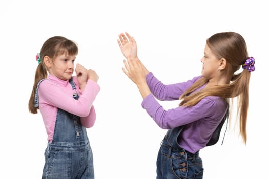 The sisters got mad at each other and started a fight