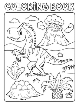 Coloring book dinosaur composition image 4 - picture illustration.