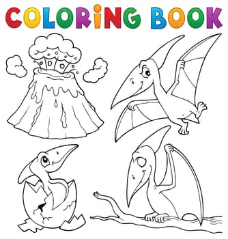 Coloring book pterodactyls theme set 1 - picture illustration.