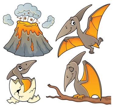 Pterodactyls theme set 1 - picture illustration.