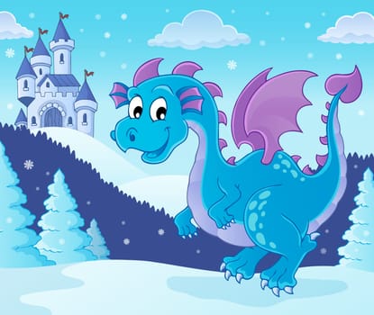 Winter dragon theme image 1 - picture illustration.
