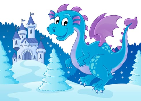 Winter dragon theme image 2 - picture illustration.