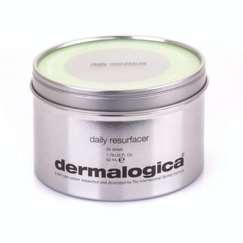 SWINDON, UK - AUGUST 18, 2018: Dermalogica Daily Resurfacer skin care products on a White Background