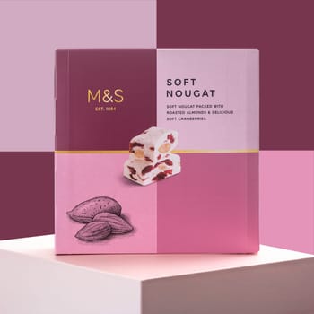 SWINDON, UK - OCTOBER 20, 2018: Box of Marks and Spencer Soft Nougat