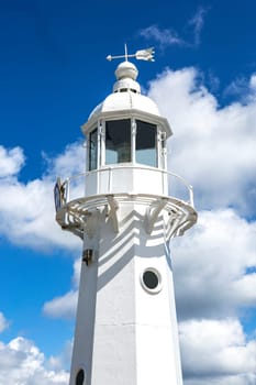 Lighthouse on the outer Harbour Wall at Mevagissey Cornwall England UK Europe