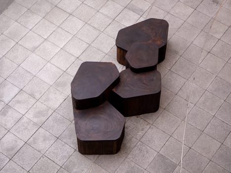 Top empty wood table Business presentation in hall