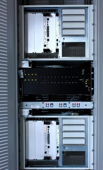 server room with computers for trunk radio system