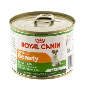 SWINDON, UK - MAY 25, 2014: Can Of Royal Canin Dog Food on a White Background