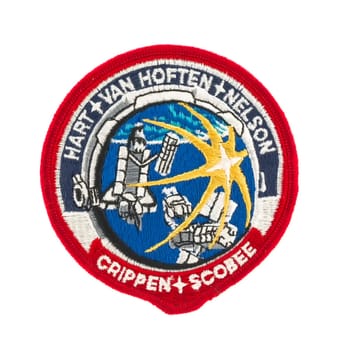 SWINDON, UK - FEBRUARY 23, 2014: Mission Badge from the STS-41C Space Shutle