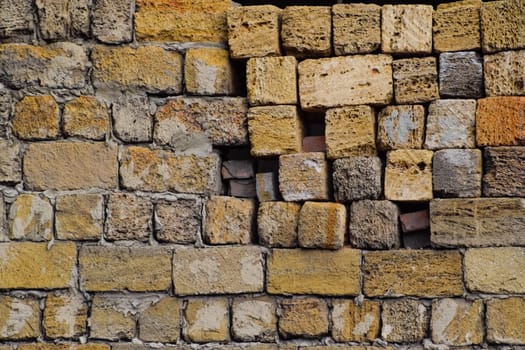 a shadow from the blocks of limestone shell. Wall texture background
