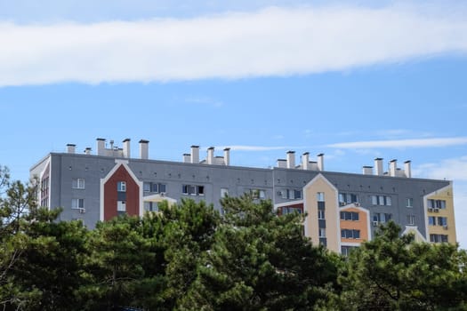 Multi-storey houses in the city of Sevastopol. The streets of the city.