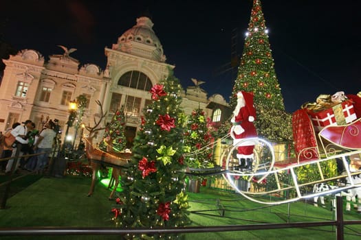 salvador, bahia / brazil - december 5, 2016: Village of Noel, Christmas decoration mounted in the Municipal Square of Salvador city.