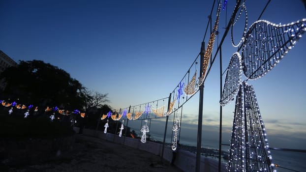 salvador, bahia / brazil - november 29, 2016: Christmas decoration lights are seen in Campo Grande Square in Salvador city.