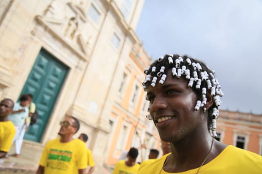 salvador, bahia / brazil - november 20, 2019: Black man with braids in hair is seen during festivities in honor of Black Awareness Day..