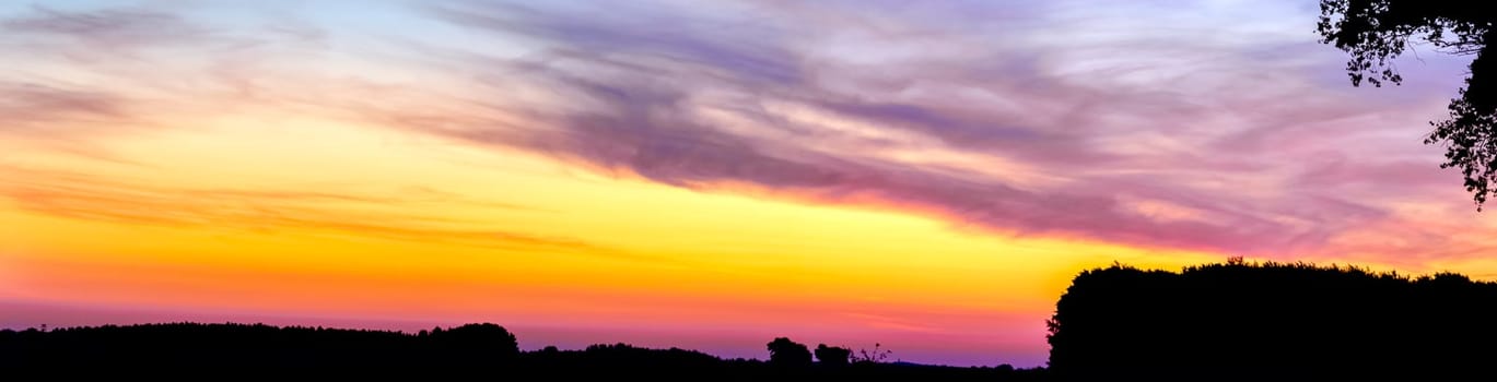 Sunset over Polish countryside - Choczewo, Pomerania, Poland