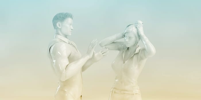 Angry Husband Furious at Wife Marriage Problem Concept