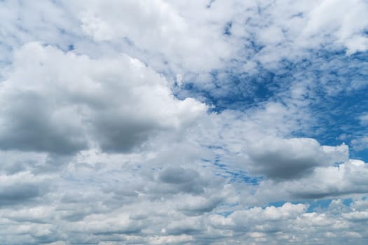 White Cumulus Clouds On Blue Sky, beautiful weather can use as backgrounds