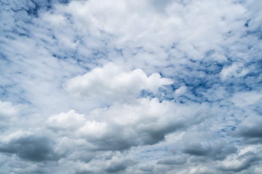 White Cumulus Clouds On Blue Sky, beautiful weather can use as backgrounds