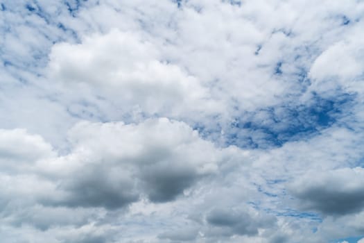 White Cumulus Clouds On Blue Sky, beautiful weather can use as backgrounds
