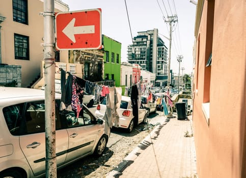 Street scene in historic Bo-Kaap district of Cape Town, South Africa