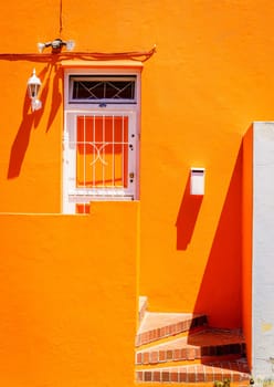 House facade details in Bo-Kaap area of Cape Town, South Africa