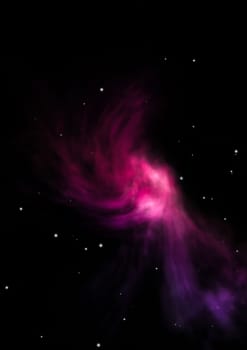 Far being shone nebula and star field against space. Elements of this image furnished by NASA. 3D rendering.