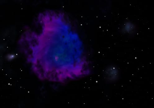 Far being shone nebula and star field against space. "Elements of this image furnished by NASA""."