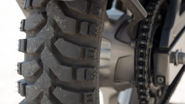 view of a tire of motorcycle